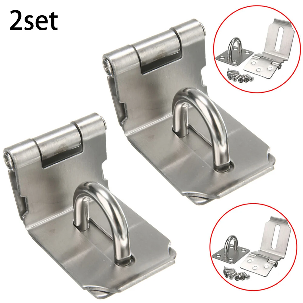 90 Degrees Door Clasp Lock Stainless Steel Padlock Hasp Staple Gate Door Shed Latch Lock Security Burglar-proof Hardware
90 Degrees Door Clasp Lock Stainless Steel Padlock Hasp Staple Gate Door Shed Latch Lock Security Burglar-proof Hardware