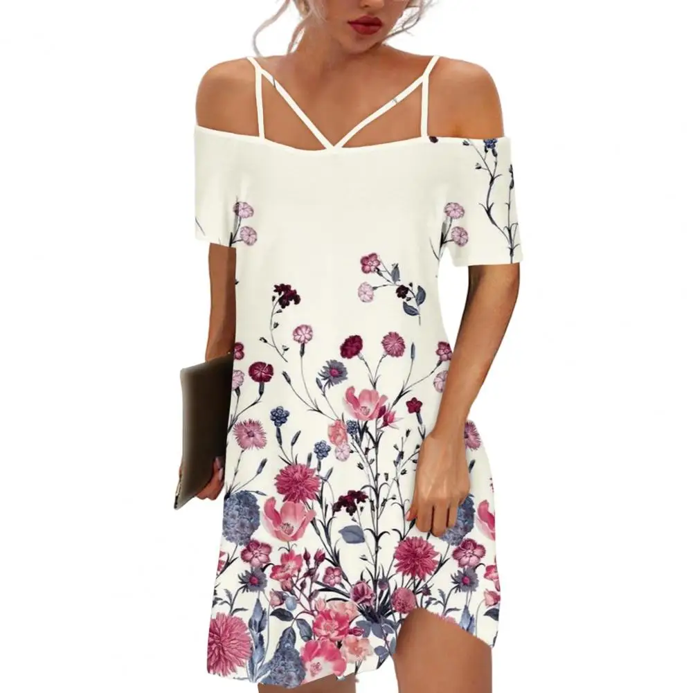 Casual Loose Boho Flora Print Dresses Adjustable Straps Sling Short Sleeve Mini Dress Off Shoulder Summer Dress Female Clothes
Casual Loose Boho Flora Print Dresses Adjustable Straps Sling Short Sleeve Mini Dress Off Shoulder Summer Dress Female Clothes