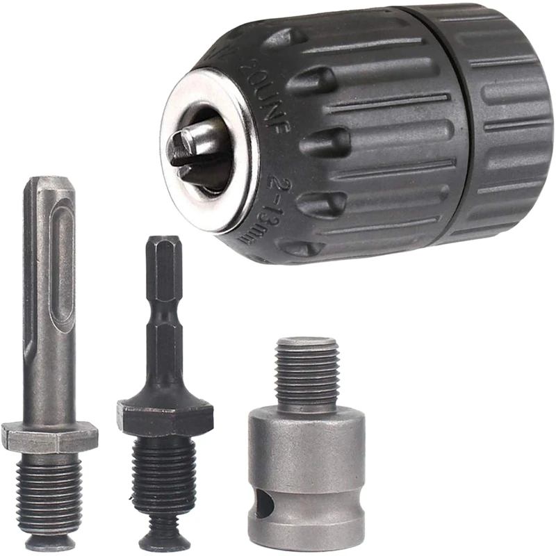 4PCS Keyless Drill Chuck Conversion Tools, 13Mm Keyless Drill Chuck, Used For Impact Wrench Conversion Hardware Tools
4PCS Keyless Drill Chuck Conversion Tools, 13Mm Keyless Drill Chuck, Used For Impact Wrench Conversion Hardware Tools