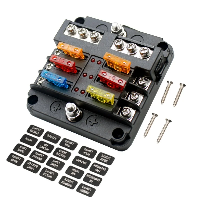 (1Pack)DC 12V - 32V 100AMP Blade Fuse Box Holder With LED Warning Light Kit For Car Boat Marine Trike Dual 6 Way Fuse Box Holder
(1Pack)DC 12V - 32V 100AMP Blade Fuse Box Holder With LED Warning Light Kit For Car Boat Marine Trike Dual 6 Way Fuse Box Holder