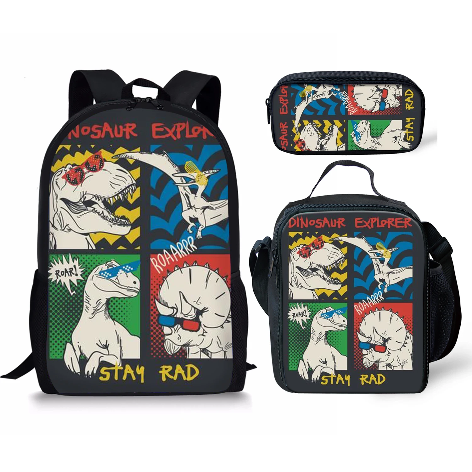 Cartoon Dinosaur Print Boys School Bags Set Pencil Lunch Food Book Backpack 3pcs Large Capacity Student Rucksack Free Shipping
Cartoon Dinosaur Print Boys School Bags Set Pencil Lunch Food Book Backpack 3pcs Large Capacity Student Rucksack Free Shipping