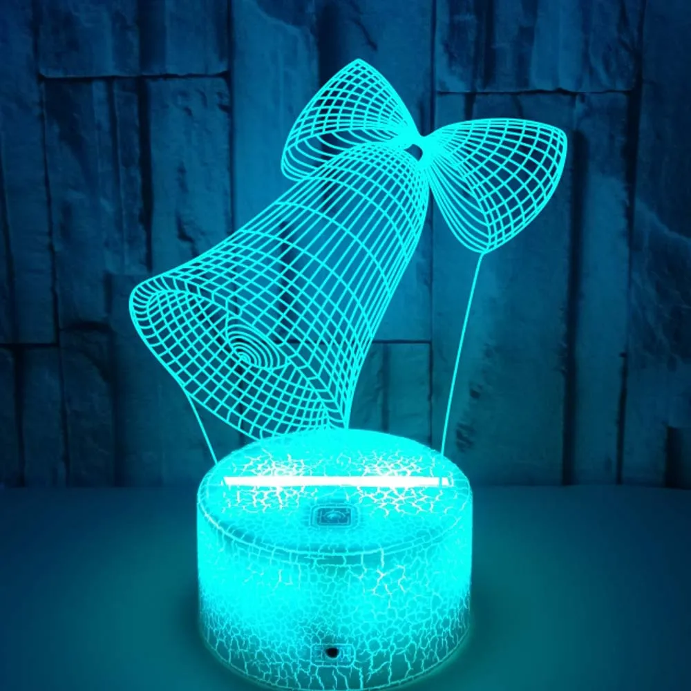 3D Night Light Bell Led Lights Optical Illusion Lamp 16 Color Changing Birthday Christmas Gifts for Kids Girls Home Decoration
3D Night Light Bell Led Lights Optical Illusion Lamp 16 Color Changing Birthday Christmas Gifts for Kids Girls Home Decoration