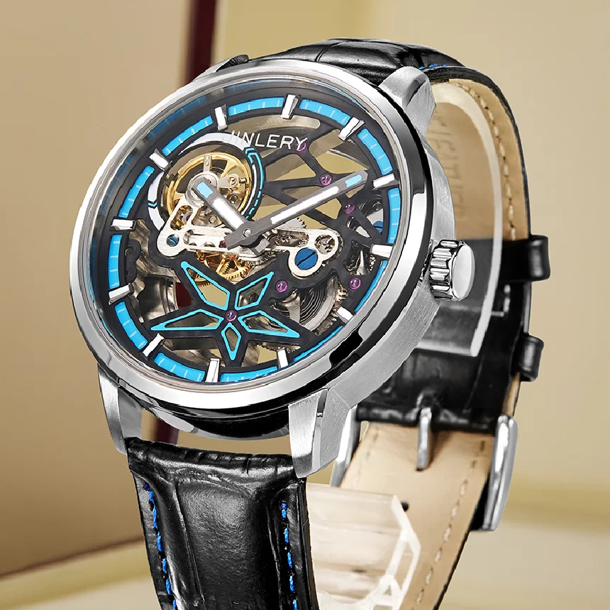 

Автоматические механические часы jinshanghai для мужчин, роскошные деловые наручные часы, водонепроницаемые часы-скелетоны, мужские часы, мужск...