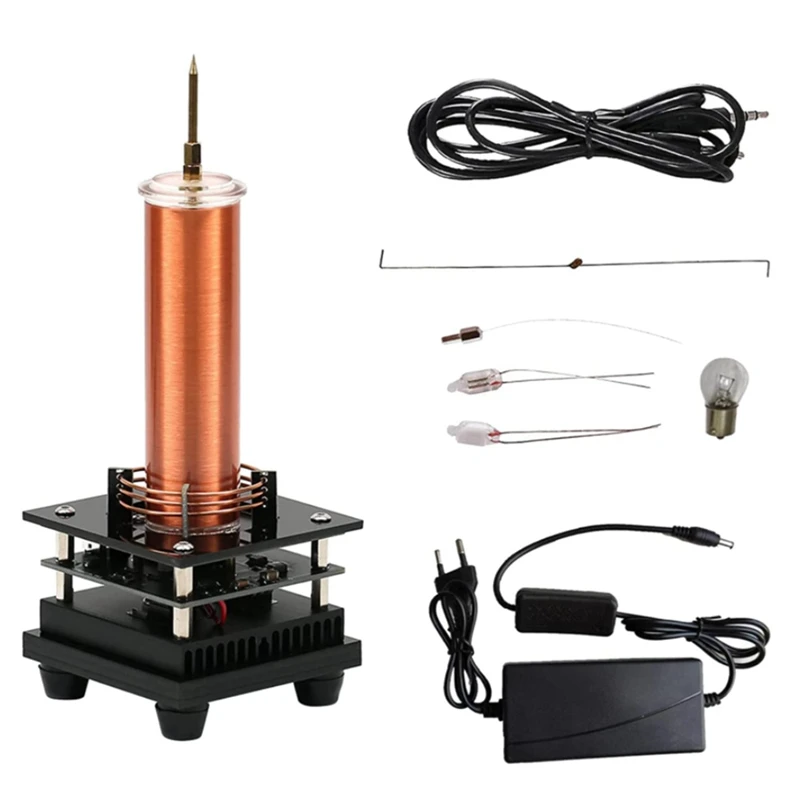 1 Set Music Tesla Coil Arc Plasma Loudspeaker Wireless Transmission Experiment Desktop Toy Model, Black
1 Set Music Tesla Coil Arc Plasma Loudspeaker Wireless Transmission Experiment Desktop Toy Model, Black