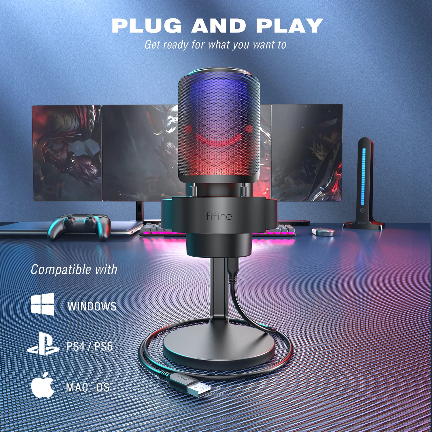 USB-микрофон для записи и потоковой передачи данных на ПК и Mac, выход для наушников и кнопка отключения звука, микрофон с 3 режимами RGB-A8
USB-микрофон для записи и потоковой передачи данных на ПК и Mac, выход для наушников и кнопка отключения звука, микрофон с 3 режимами RGB-A8