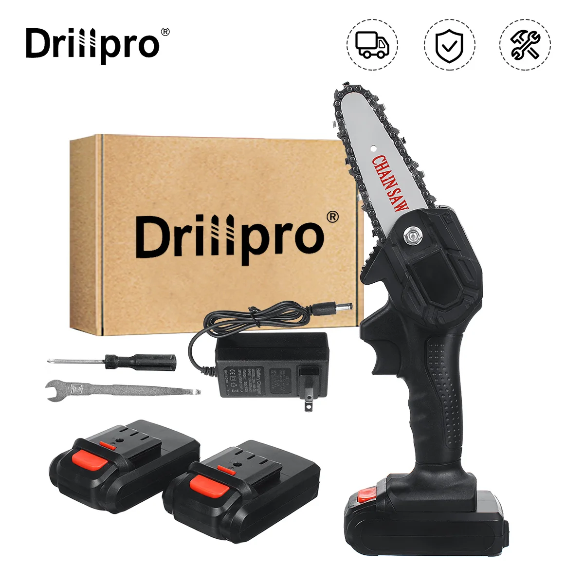 18V 4 Inch Electric Saw Mini Chainsaw with 1/2PCS Li-ion Battery Rechargeable Woodworking Cutter Garden Power Tool EU/US Plug
18V 4 Inch Electric Saw Mini Chainsaw with 1/2PCS Li-ion Battery Rechargeable Woodworking Cutter Garden Power Tool EU/US Plug