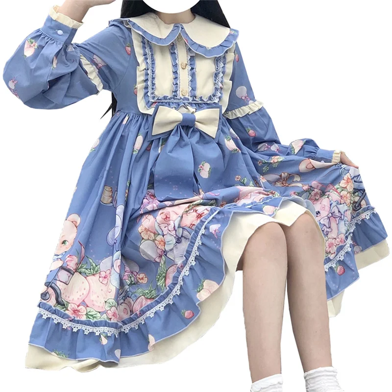 Women Sweet Lolita OP Dress Long Sleeve Collared Bowtie Graphic Floral Princess Cosplay Costume
Women Sweet Lolita OP Dress Long Sleeve Collared Bowtie Graphic Floral Princess Cosplay Costume