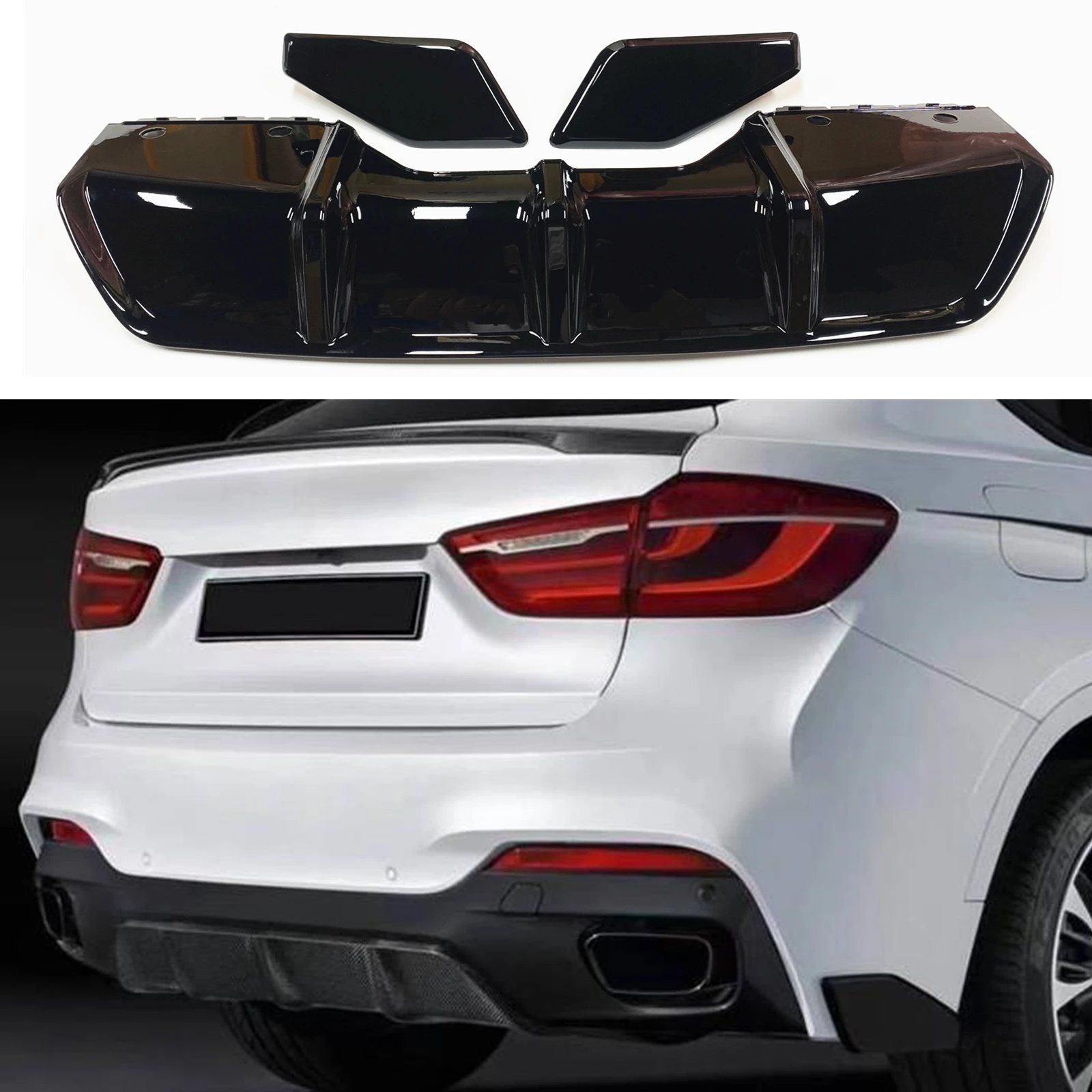 Car Rear Bumper Diffuser Lip Bracket Exhaust & Side Molding Splitter Cover Trim Spoiler Plate For BMW X6 F16 2015 2016 2017 2018
Car Rear Bumper Diffuser Lip Bracket Exhaust & Side Molding Splitter Cover Trim Spoiler Plate For BMW X6 F16 2015 2016 2017 2018