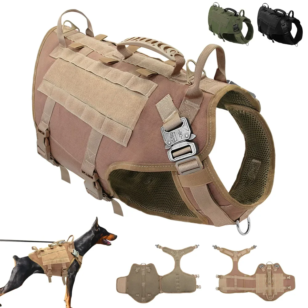 Durable Nylon Dog Harness Tactical Military Working Dog Vest No Pull Pet Training Harnesses Vest for Medium Large Dogs M L
Durable Nylon Dog Harness Tactical Military Working Dog Vest No Pull Pet Training Harnesses Vest for Medium Large Dogs M L