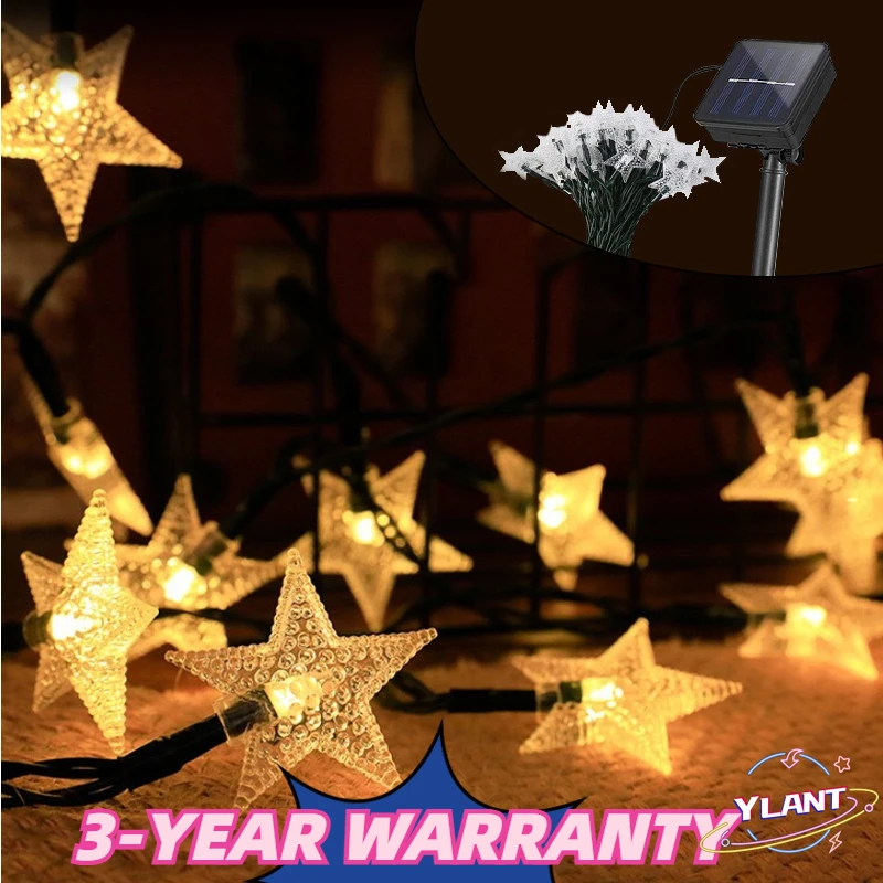 YLANT Star String Fairy Lights Christmas Decoration LED Solar Lamps Garlands Outdoor Garden Wedding Party Xmas Decor
YLANT Star String Fairy Lights Christmas Decoration LED Solar Lamps Garlands Outdoor Garden Wedding Party Xmas Decor