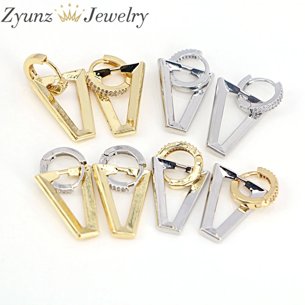 4 Pairs, Luxury CZ Crystal Triangle Earrings Gold Silver Color Geometric Earrings Women Party Punk Jewelry
4 Pairs, Luxury CZ Crystal Triangle Earrings Gold Silver Color Geometric Earrings Women Party Punk Jewelry