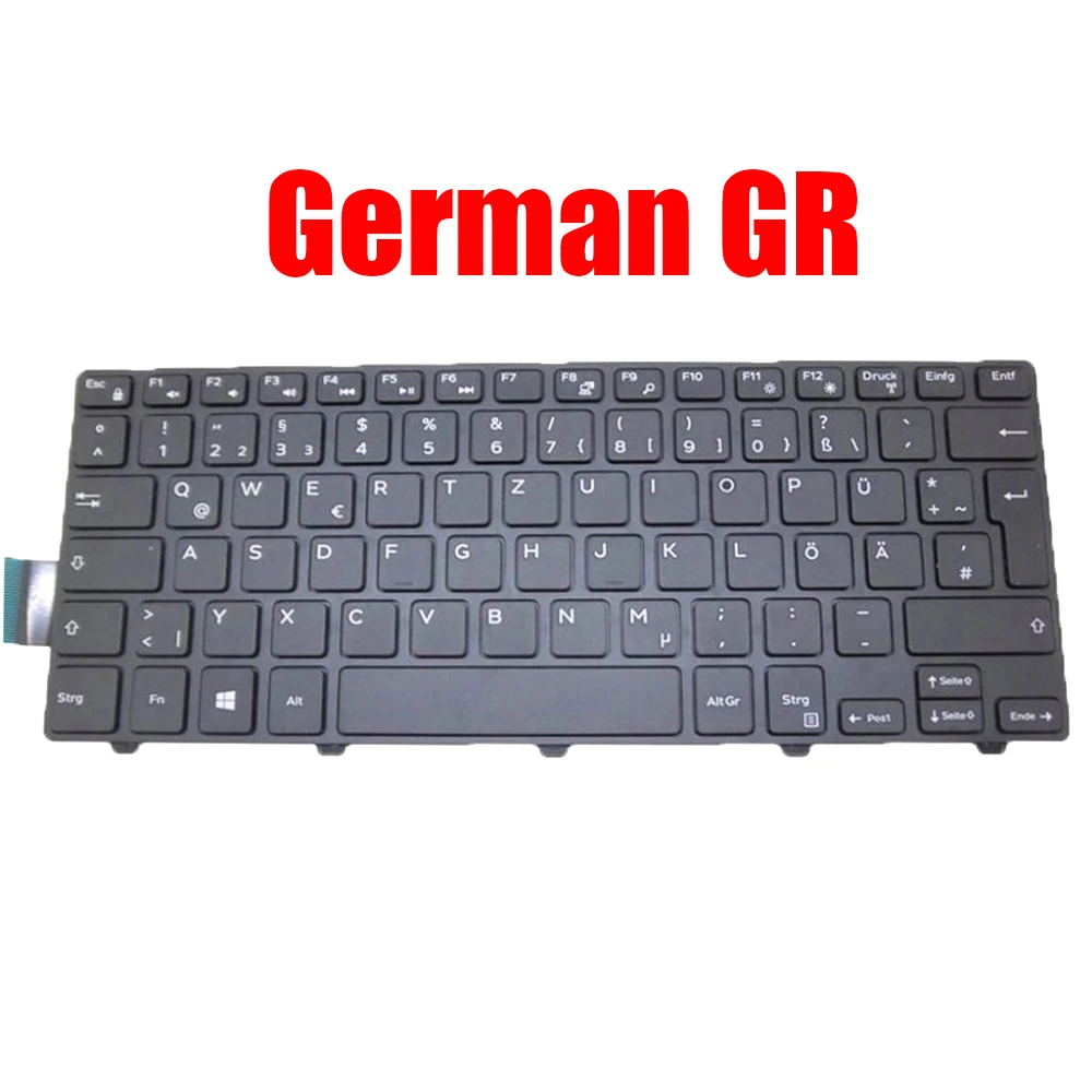 

German GR Laptop Keyboard For DELL For Latitude 3450 3460 3470 3480 3488 3580 3588 For Vostro 3445 3446 3449 3458 3459 3468 3478
