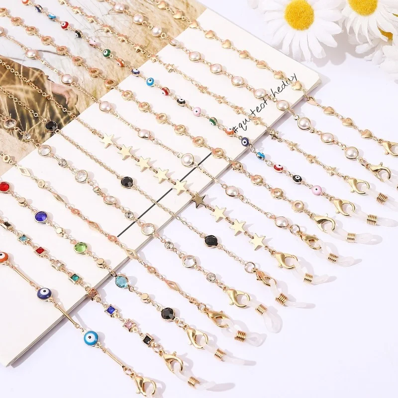 2022 New Fashion Star Eye Zircon Sunglasses Mask Holder Lanyard Crystal Beaded Glasses Chain Neck Strap Jewelry for Women Gifts
2022 New Fashion Star Eye Zircon Sunglasses Mask Holder Lanyard Crystal Beaded Glasses Chain Neck Strap Jewelry for Women Gifts