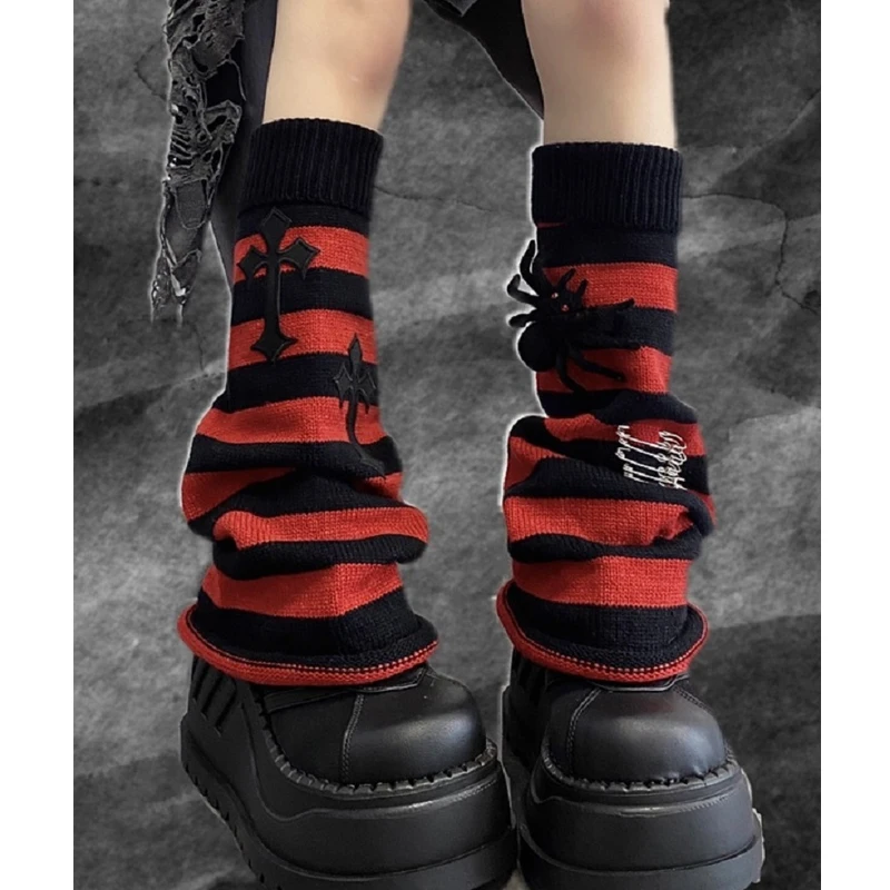 Japanese Gothic Women Leg Warmer Socks Red Spider Cross Stripes Y2k Long Leg Socks Girls Harajuku Punk Knitted Warm Foot Cover
Japanese Gothic Women Leg Warmer Socks Red Spider Cross Stripes Y2k Long Leg Socks Girls Harajuku Punk Knitted Warm Foot Cover