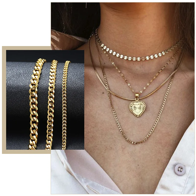 Chic Lady Girls Candid Street Necklaces,Basic Curb Chain Chokers for Women 3-7mm Stainless Steel Miami Links Overlay Accessories
Chic Lady Girls Candid Street Necklaces,Basic Curb Chain Chokers for Women 3-7mm Stainless Steel Miami Links Overlay Accessories