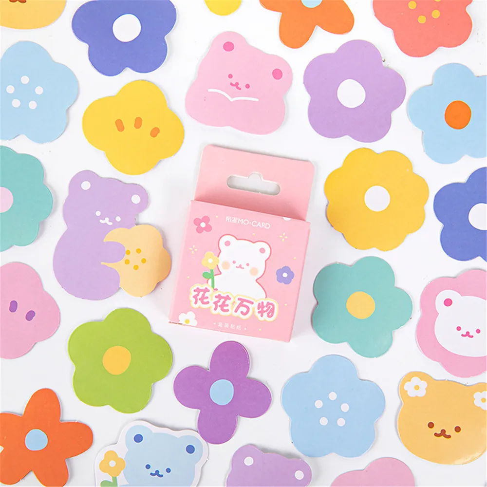 

46pcs Cute Stationery Stickers Kawaii DIY Scrapbooking Diary Notebook Journal Sticker Flakes Packaging Sealing Labels Gifts Tags