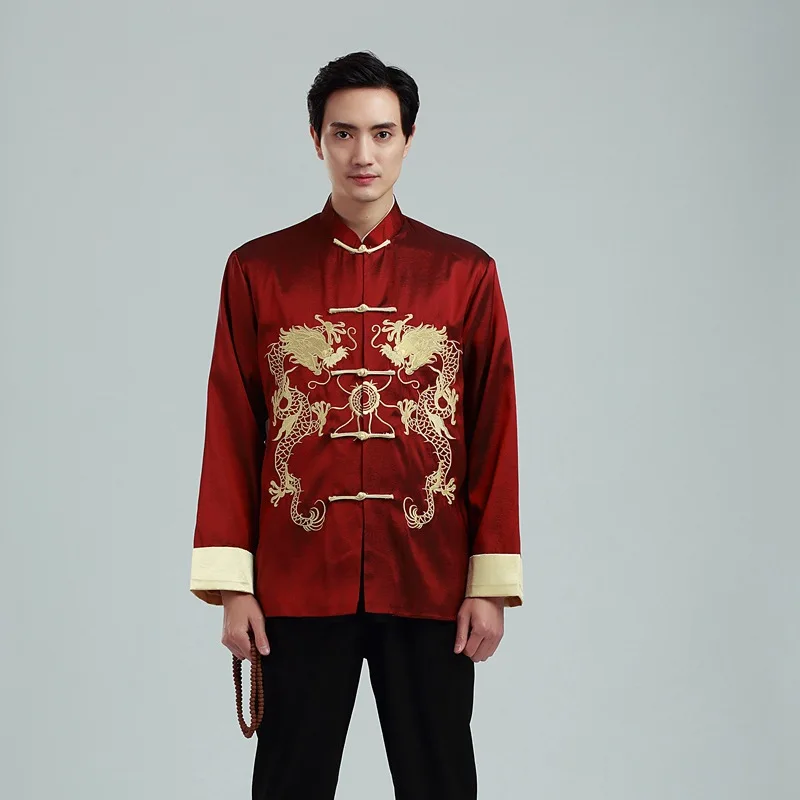New Men Traditional Chinese Top Dragon Embroidery Jacket Coat Long Sleeve Ethnic Style Clothing Mens Loose Tops M L XL XXL XXXL
New Men Traditional Chinese Top Dragon Embroidery Jacket Coat Long Sleeve Ethnic Style Clothing Mens Loose Tops M L XL XXL XXXL