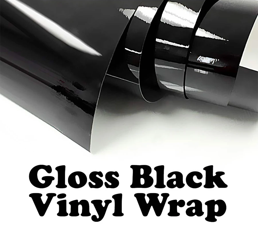 

4"X 60" Glossy Gloss Black Wrap Vinyl Covering Film Sticker Decal Roll Sheet with Air Bubble Free 10cm X150cm