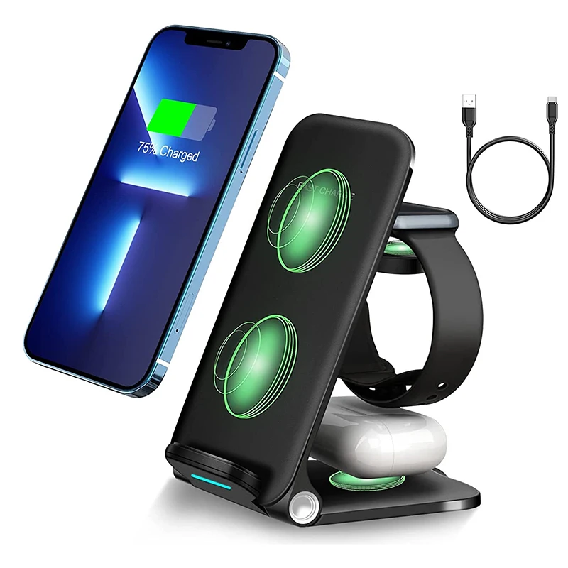 15W Wireless Charger Stand For IPhone 13 12 11 XR 8 Apple Watch 3 In 1 Qi Fast Charging Dock Station for Airpods Pro IWatch 7 6
15W Wireless Charger Stand For IPhone 13 12 11 XR 8 Apple Watch 3 In 1 Qi Fast Charging Dock Station for Airpods Pro IWatch 7 6