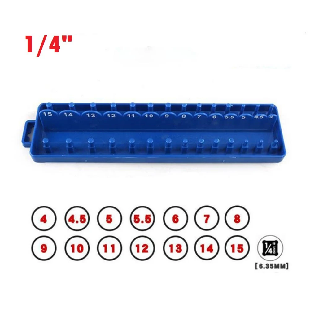 1/4'' Metric Socket Wrench Head Storage Organizer Plastic Socket Tray Rack Holder Blue Socket Storage Tool
1/4'' Metric Socket Wrench Head Storage Organizer Plastic Socket Tray Rack Holder Blue Socket Storage Tool