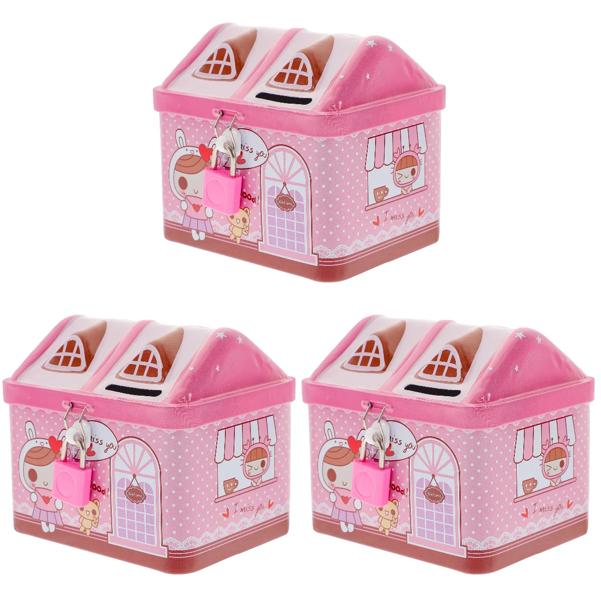 3 Pieces Money Bank Kids Vintage Home Decor Cartoon Money Jar House Decorations Piggy Bank Metal Housewarming Supplies 
3 Pieces Money Bank Kids Vintage Home Decor Cartoon Money Jar House Decorations Piggy Bank Metal Housewarming Supplies