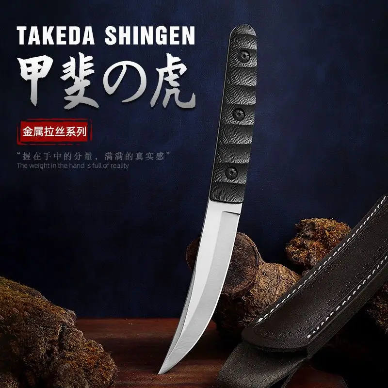

Sharp Full Tang Knife Bushcraft Camping Tactital Combat Defense Hunting Pocket Knives With Leather Sheath Utility Edc Multitool