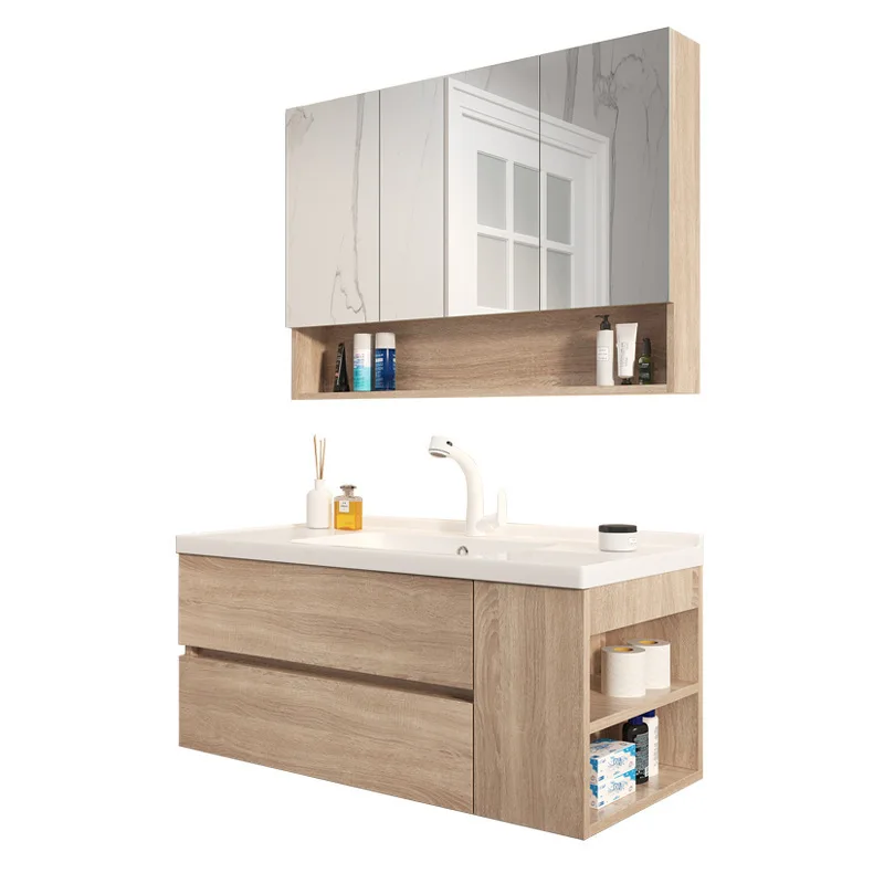 

Light Luxury Wash Basin Cabinet Combination Ceramic Integrated Intelligent Washing Dressing Table Bathroom Face And Hands Mirror