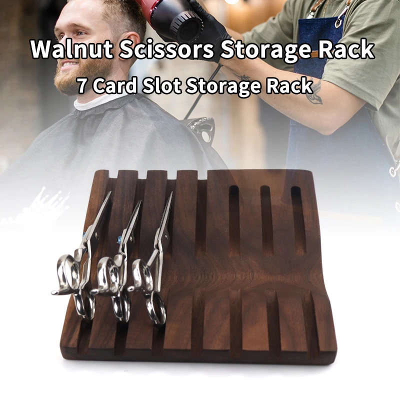 7 Card Wooden Scissors Display Rack Hairdressing Scissors Storage Tray Barbershop Desktop Combs Organizer Salon Supplies
7 Card Wooden Scissors Display Rack Hairdressing Scissors Storage Tray Barbershop Desktop Combs Organizer Salon Supplies