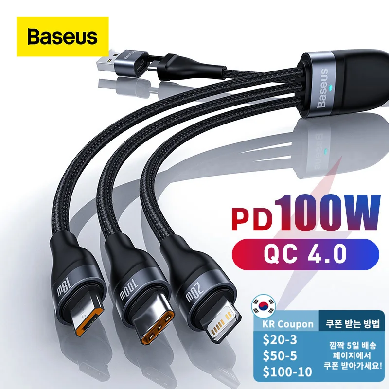 Baseus 3 in 1 USB C Cable for iPhone 13 12 Pro 11 XR Charger Cable 100W Micro USB Type C Cable for Macbook Pro Samsung Xiaomi
Baseus 3 in 1 USB C Cable for iPhone 13 12 Pro 11 XR Charger Cable 100W Micro USB Type C Cable for Macbook Pro Samsung Xiaomi
