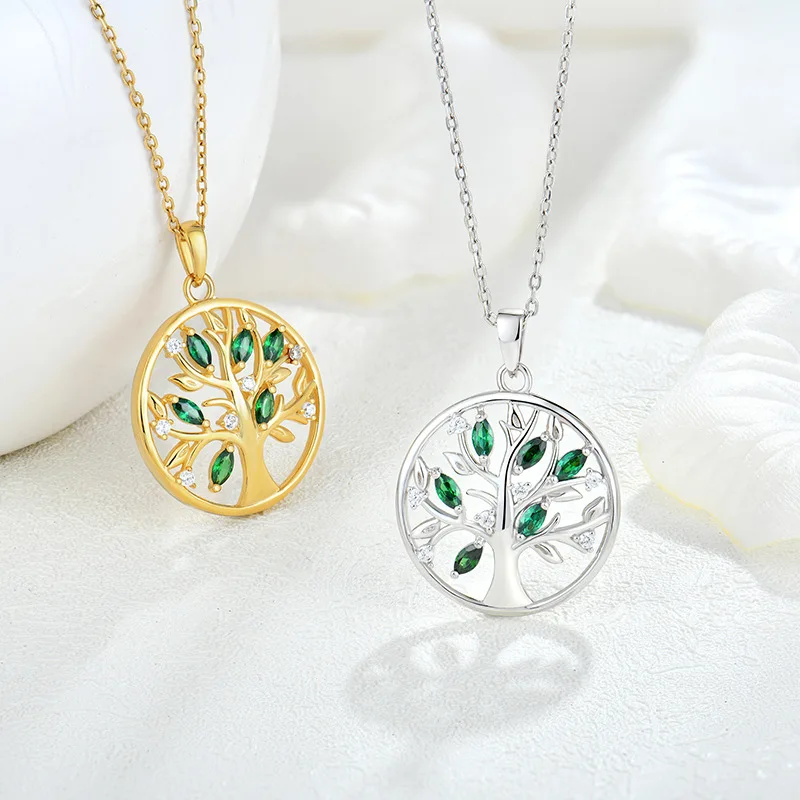 Classic Life Tree Pendant Necklace S925 Silver Green Zircon Wishing Tree Personalized Women's Fashion Jewelry Festival Gift
Classic Life Tree Pendant Necklace S925 Silver Green Zircon Wishing Tree Personalized Women's Fashion Jewelry Festival Gift