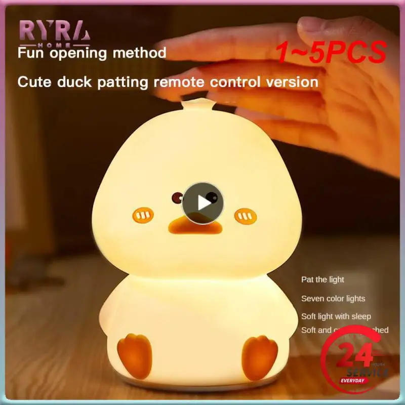 1~5PCS Cute Duck LED Night Lamp Cartoon Silicone USB Rechargeable Sleeping light Touch Sensor Timing Bedroom Bedside Lamp For
1~5PCS Cute Duck LED Night Lamp Cartoon Silicone USB Rechargeable Sleeping light Touch Sensor Timing Bedroom Bedside Lamp For