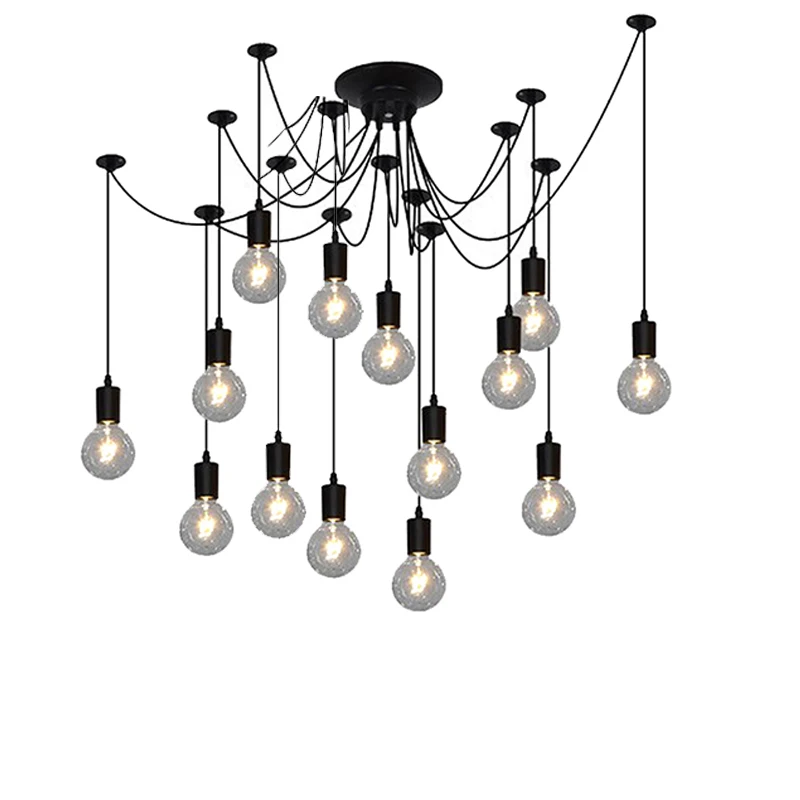 Nordic Spider Industrial Pendant Lamp 10/12/14Heads a set E27 Loft Edison Industrial Hanging lamps Length 1.5~2m Pendant Lights
Nordic Spider Industrial Pendant Lamp 10/12/14Heads a set E27 Loft Edison Industrial Hanging lamps Length 1.5~2m Pendant Lights