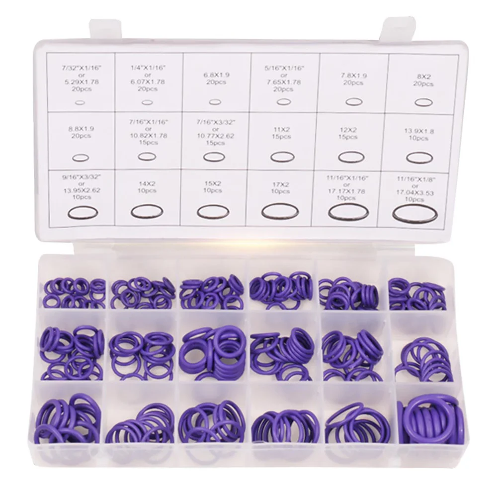 270 Pcs Air Conditioning Compressor Car Auto Repair Tool Rubber O Rings Assortment Set Washer O-ring Seals
270 Pcs Air Conditioning Compressor Car Auto Repair Tool Rubber O Rings Assortment Set Washer O-ring Seals