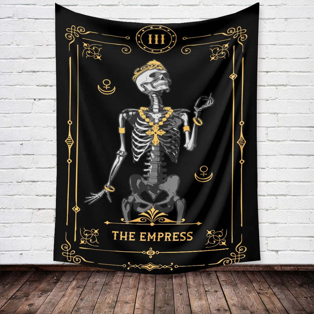 Black White And Gold Skull Tarot Tapestry Wall Fabric Vintage European Divine Wall Cloth Tapestries Home Decor Wall Cloth Fabric
Black White And Gold Skull Tarot Tapestry Wall Fabric Vintage European Divine Wall Cloth Tapestries Home Decor Wall Cloth Fabric