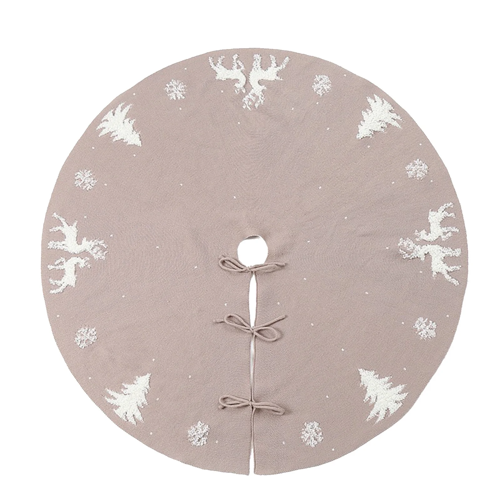 48 Inch Round Christmas Tree Skirt Knitted Xmas Snowflake Elk Tree Patterns Tree Base Mat for Holiday Party Indoor Decorations
48 Inch Round Christmas Tree Skirt Knitted Xmas Snowflake Elk Tree Patterns Tree Base Mat for Holiday Party Indoor Decorations