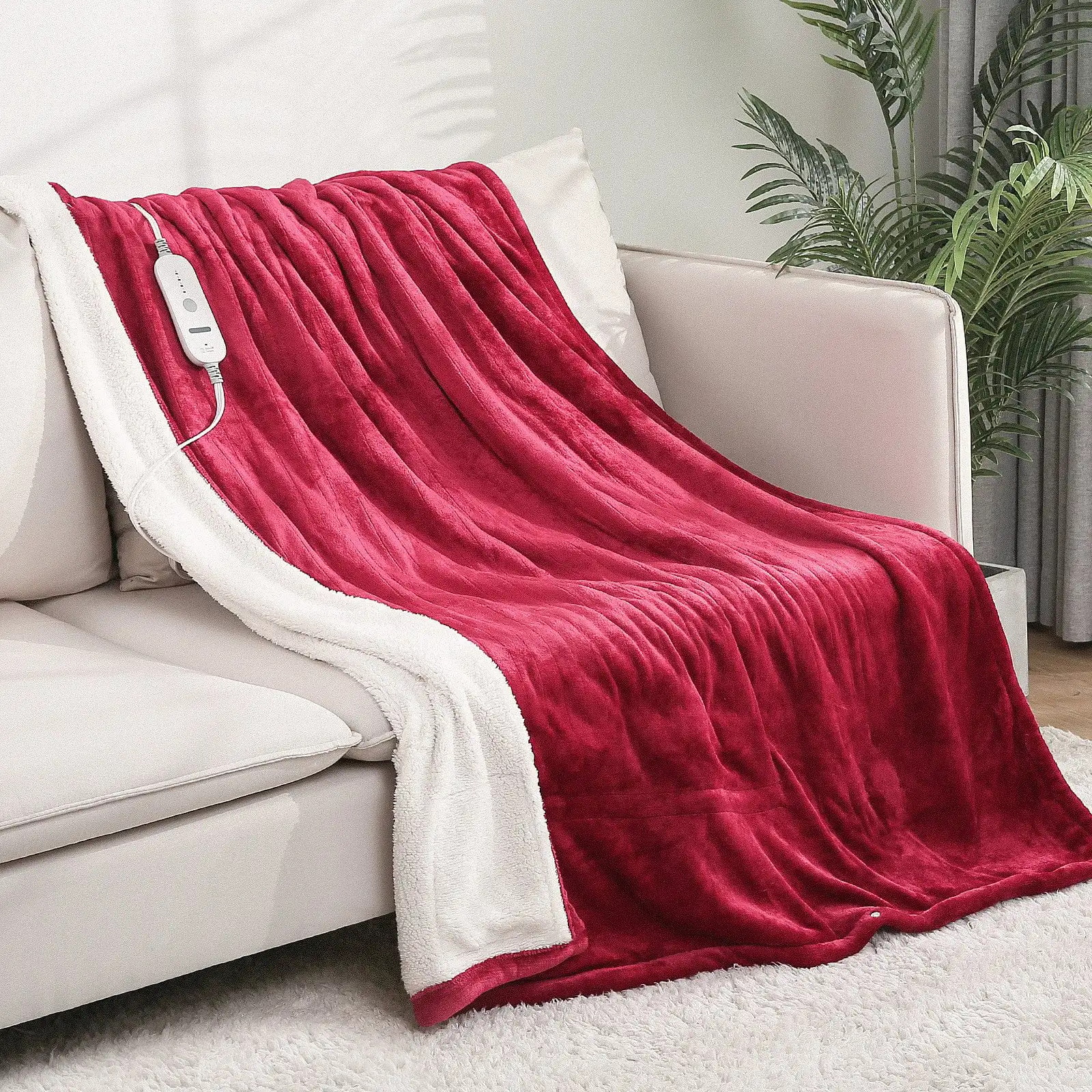 Electric Blanket Heated Throw Blanket 50''x 60'' Flannel & Reversible Fast Heating Blanket with 4 Heating Levels 3 Hours Auto-o
Electric Blanket Heated Throw Blanket 50''x 60'' Flannel & Reversible Fast Heating Blanket with 4 Heating Levels 3 Hours Auto-o