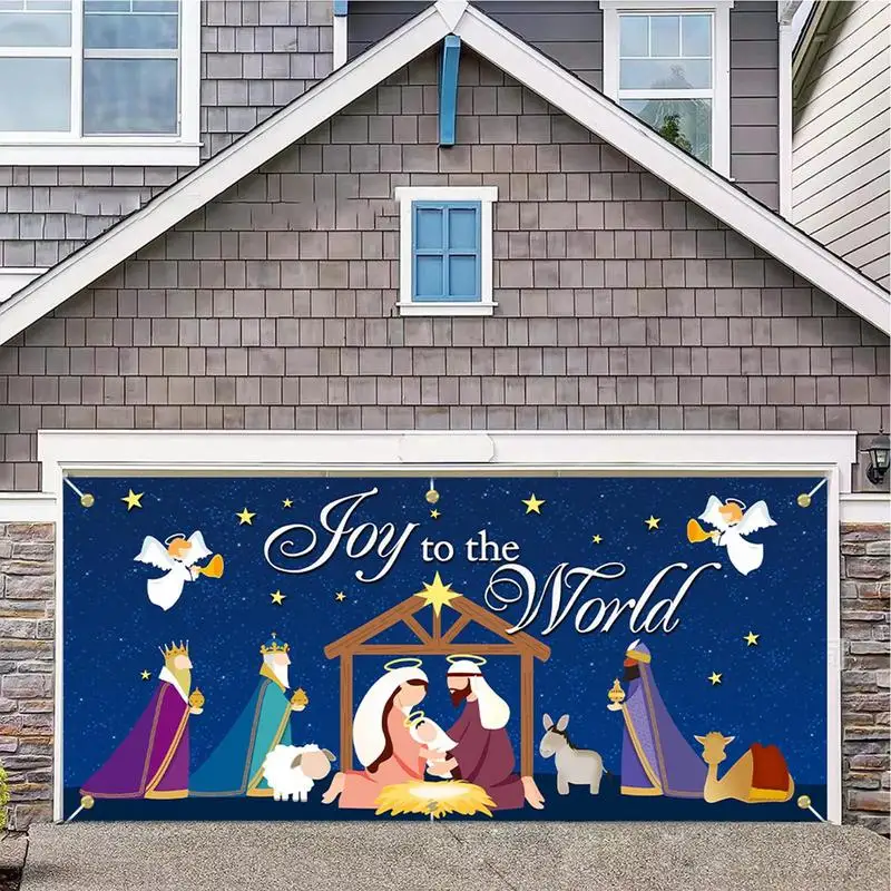 Garage Door Christmas Banner creative Nativity Scene Polyester Backdrop Hangable decorative background banner for Party festival
Garage Door Christmas Banner creative Nativity Scene Polyester Backdrop Hangable decorative background banner for Party festival