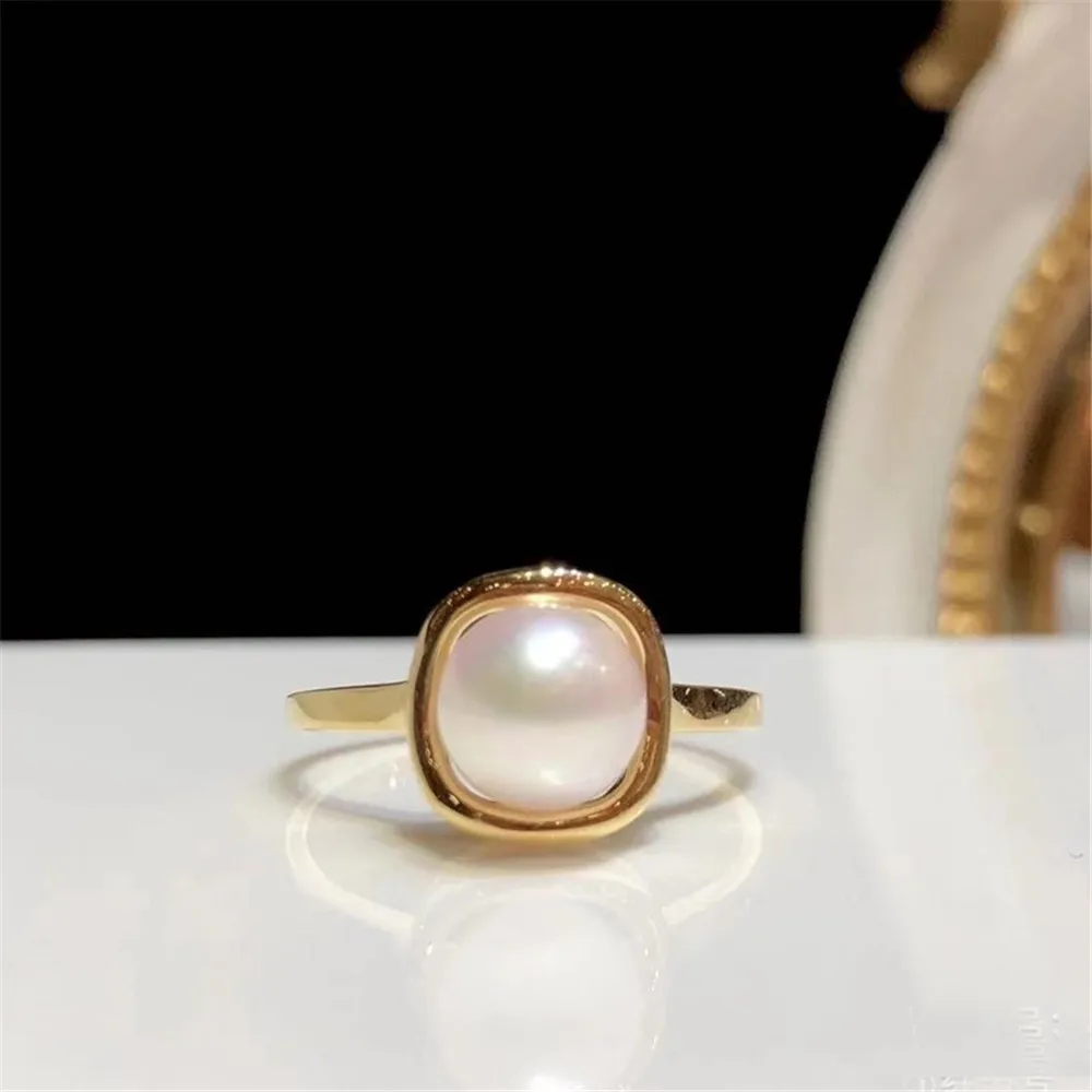 DIY Pearl Accessories S925 Sterling silver jewelry light edition gold silver ring empty holder with 8-9mm round beads No Pearl
DIY Pearl Accessories S925 Sterling silver jewelry light edition gold silver ring empty holder with 8-9mm round beads No Pearl