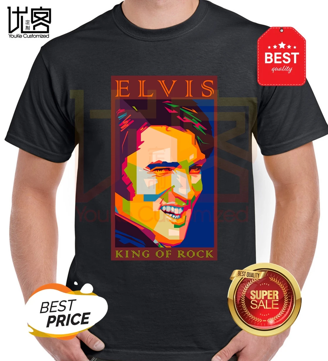 King of Rock T-Shirt Elvis Presley T-Shirt men's women's 100% cotton short sleeves tops tee printed Crewneck casual t-shirt
King of Rock T-Shirt Elvis Presley T-Shirt men's women's 100% cotton short sleeves tops tee printed Crewneck casual t-shirt