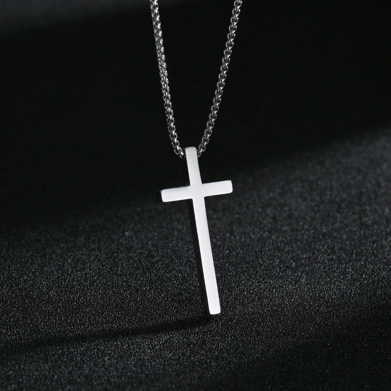 Men Cross Necklace Black Stainless Steel Solid Cross Pendant Necklace European and American for Men Box Chain
Men Cross Necklace Black Stainless Steel Solid Cross Pendant Necklace European and American for Men Box Chain