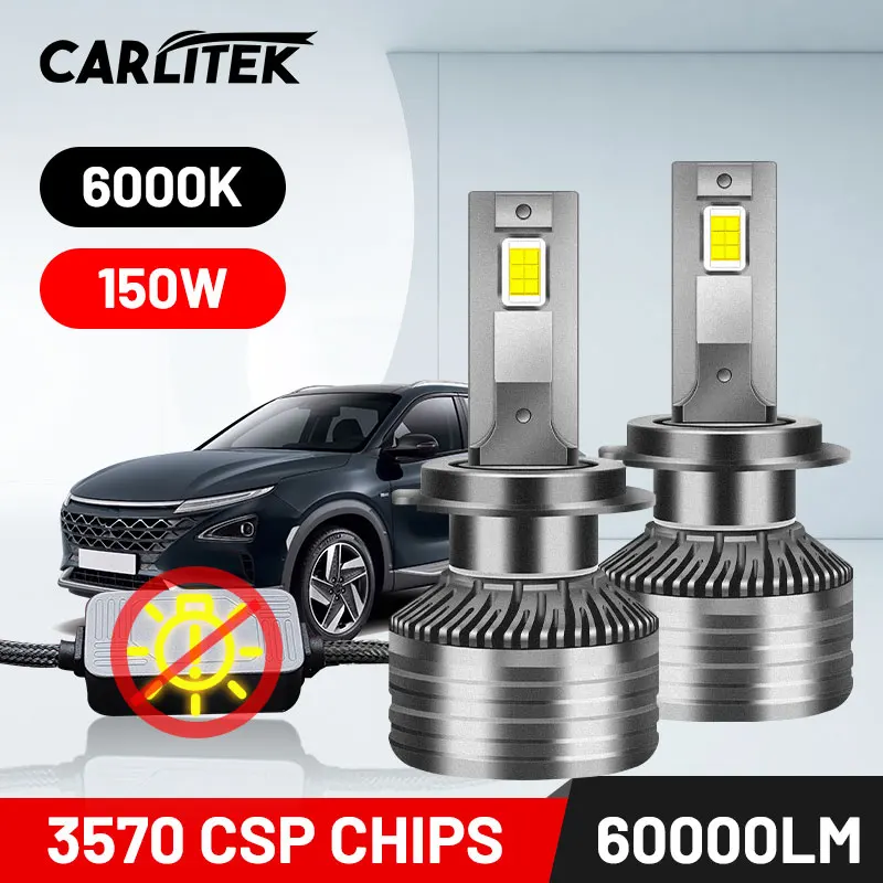 

Carlitek H7 H4 H11 Led Canbus Headlight 60000LM 150W H1 H8 H9 9005 9006 HB3 HB4 9012 HIR2 Led Light Bulbs Hi/Lo Beam CSP Chips