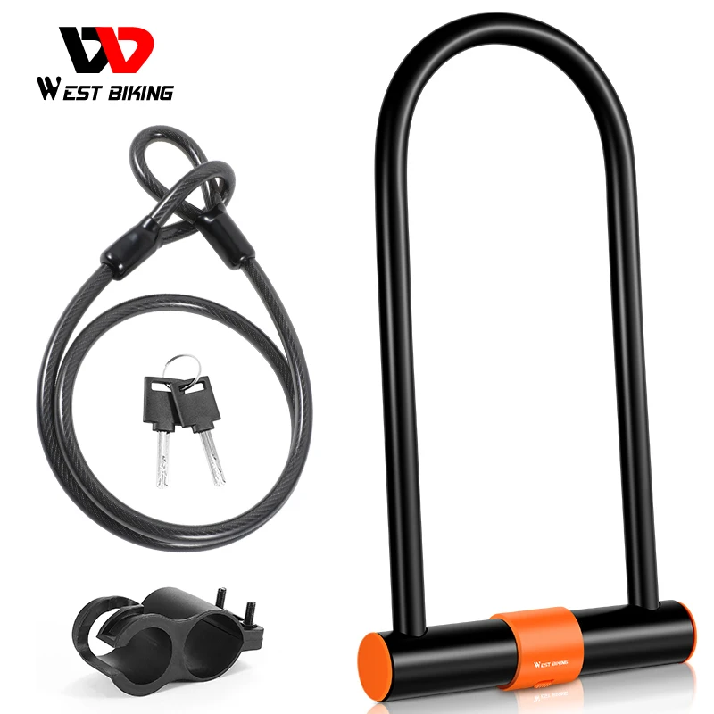 WEST BIKING Carbon Steel Bike Lock Anti-Theft Secure MTB Road Bicycle Cable U Lock Motorcycle Scooter Cycling Accessories
WEST BIKING Carbon Steel Bike Lock Anti-Theft Secure MTB Road Bicycle Cable U Lock Motorcycle Scooter Cycling Accessories