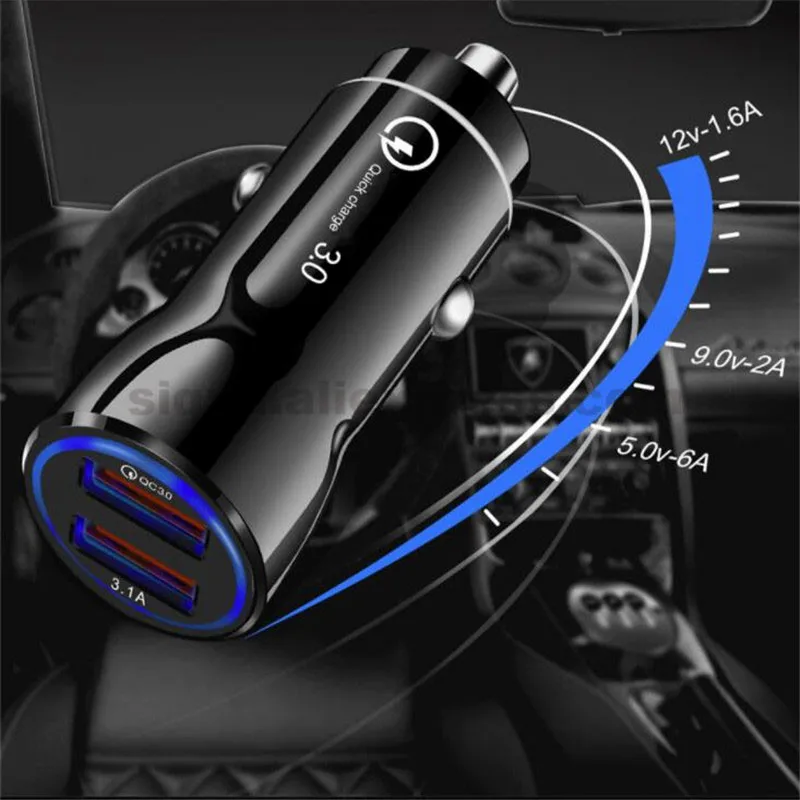 50Pcs New QC3.0 + 3.1A Dual USB Ports Car Charger Fast Charging For Samsung Huawei iphone Universal Car-charger Adapter
50Pcs New QC3.0 + 3.1A Dual USB Ports Car Charger Fast Charging For Samsung Huawei iphone Universal Car-charger Adapter