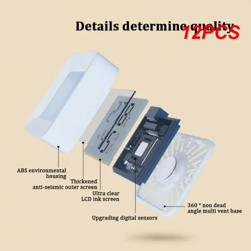 12 шт., мини-термометр с ЖК-дисплеем 
12 шт., мини-термометр с ЖК-дисплеем