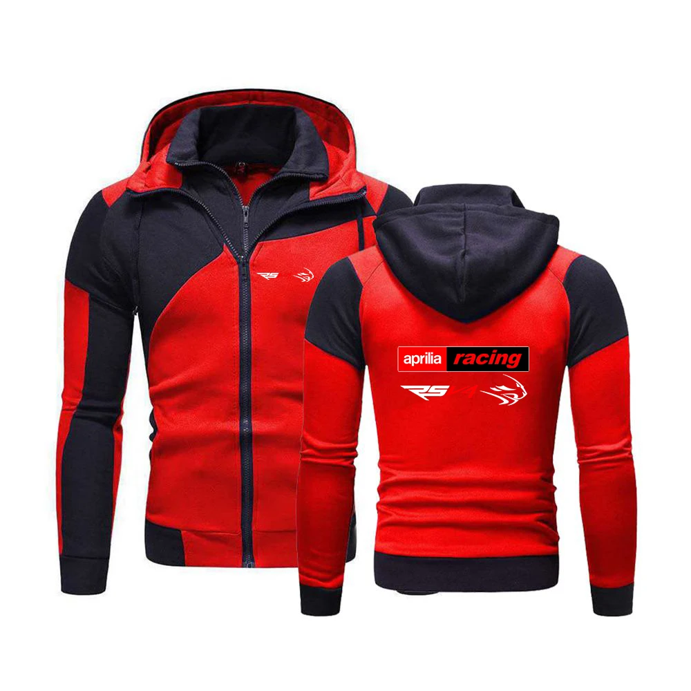 

Respect For aprilia Racing RSV4 2023 Men's Hoodies Sweatshirts Double Zipper Cardigan Male Slim outdoors movement clothing