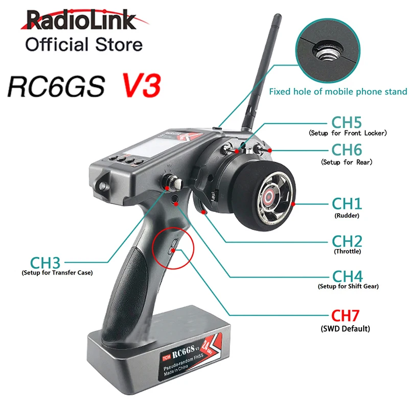 Радиопередатчик Radiolink RC6GS V3 с приемником R7FG и пультом дистанционного управления
Радиопередатчик Radiolink RC6GS V3 с приемником R7FG и пультом дистанционного управления