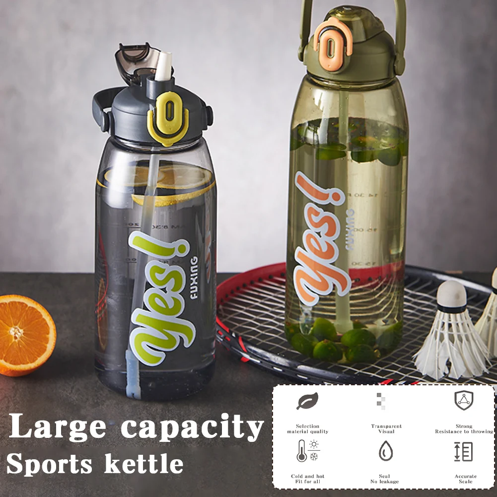 1.9L/2.2L Large Capacity Fitness Water Bottle with Straw Scale BPA Free Sports Portable Drink Kettle for Gym Indoor Outdoor
1.9L/2.2L Large Capacity Fitness Water Bottle with Straw Scale BPA Free Sports Portable Drink Kettle for Gym Indoor Outdoor