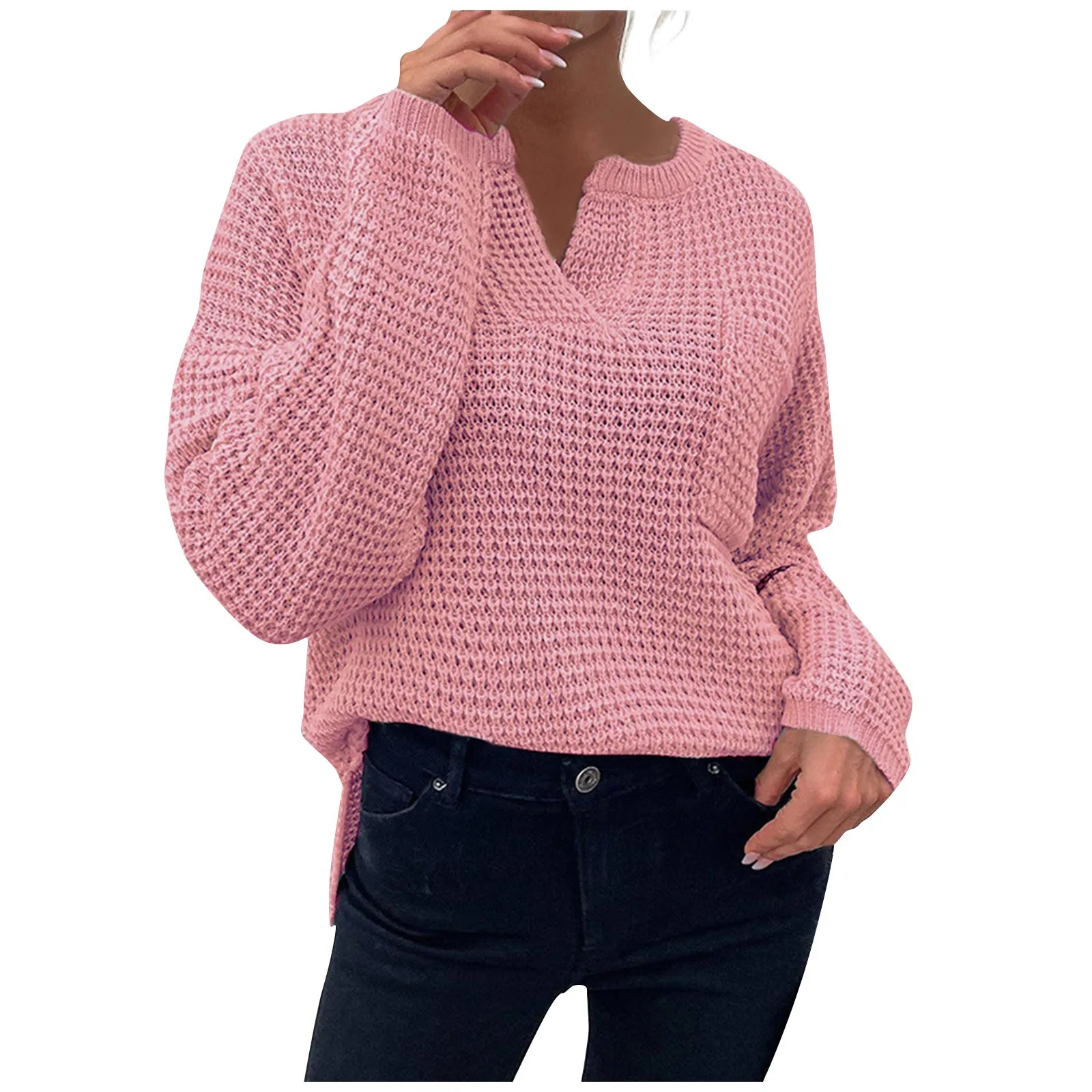 Women'S Long Sleeve Knit Shirt Pullover V Neck Plush Sweater Solid Color Knit Autumn Soft Knitwear Jumpers Basic Sweaters Knit
Women'S Long Sleeve Knit Shirt Pullover V Neck Plush Sweater Solid Color Knit Autumn Soft Knitwear Jumpers Basic Sweaters Knit