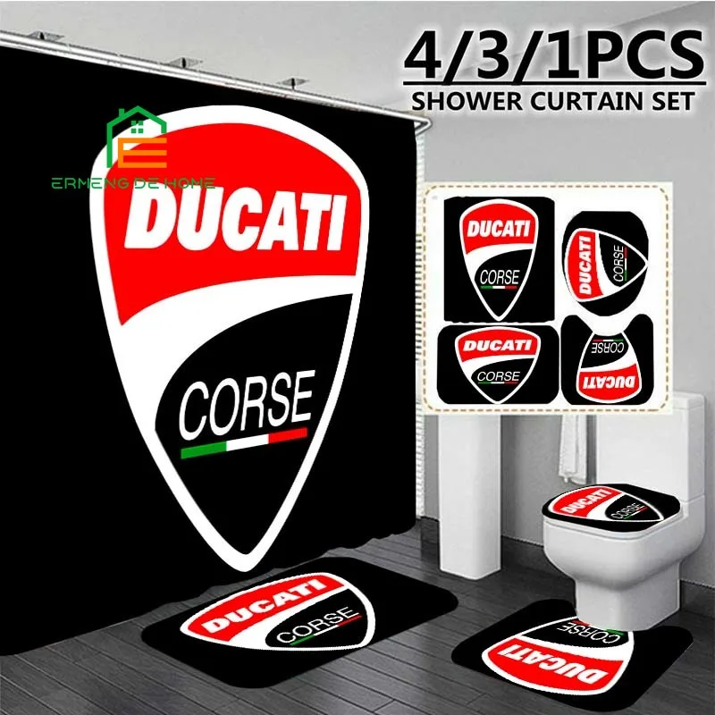 Ducati Logo Print 3D Shower Curtain Waterproof Polyester Bathroom Curtain Anti-slip Bath Mat Set Toilet Rug Home Decor
Ducati Logo Print 3D Shower Curtain Waterproof Polyester Bathroom Curtain Anti-slip Bath Mat Set Toilet Rug Home Decor