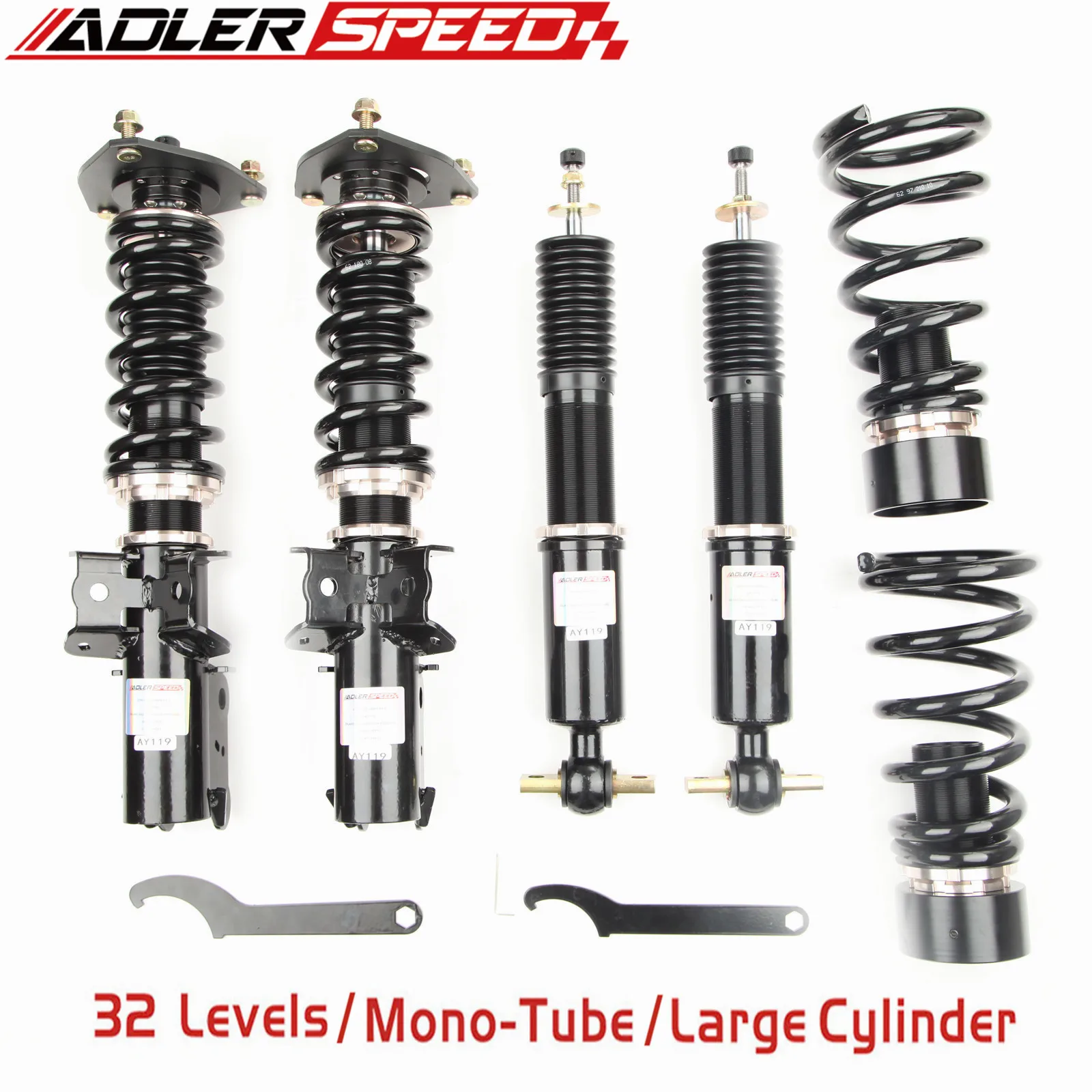 ADLERSPEED 32 Level Adjust Mono Tube Coilovers Suspension Kit For Mustang 15-19
ADLERSPEED 32 Level Adjust Mono Tube Coilovers Suspension Kit For Mustang 15-19